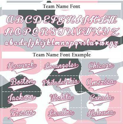 Custom Pink And Light Gray Baseball Jersey