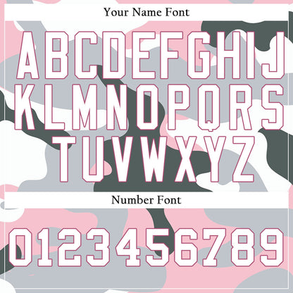 Custom Pink And Light Gray Baseball Jersey