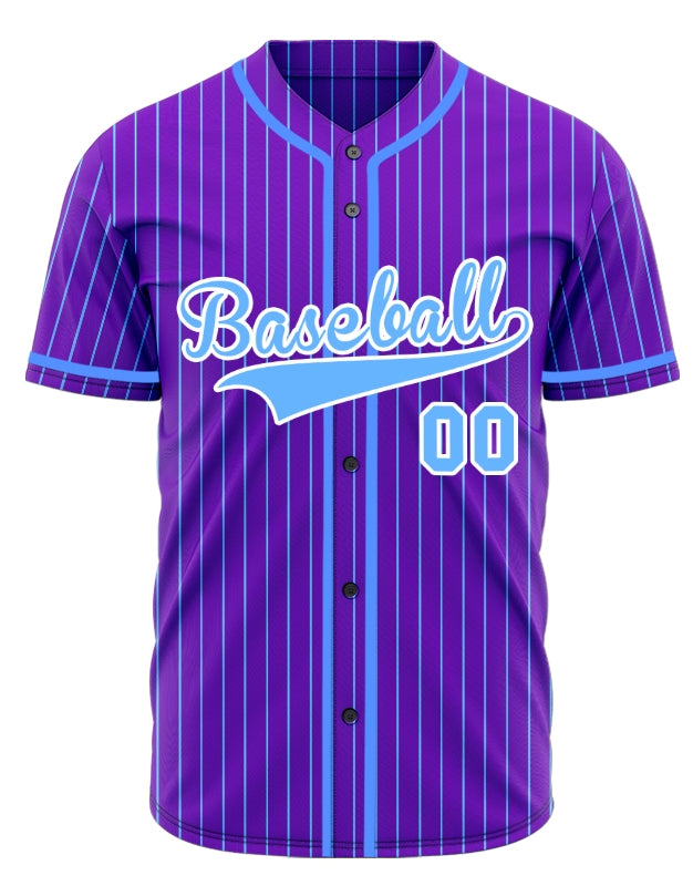 Custom Purple And Blue Lines Basaball Jersey