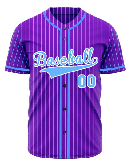 Custom Purple And Blue Lines Basaball Jersey