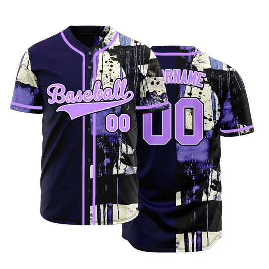 Custom Purple Ink Baseball Jersey