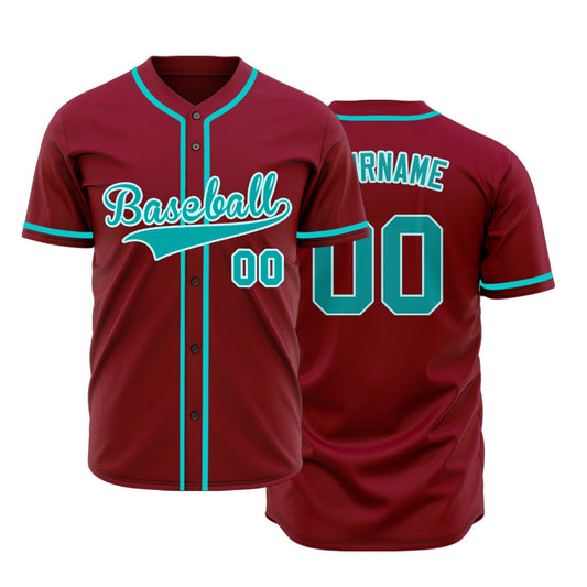 Custom Red And Blue Baseball Jersey