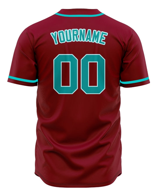 Custom Red And Blue Baseball Jersey