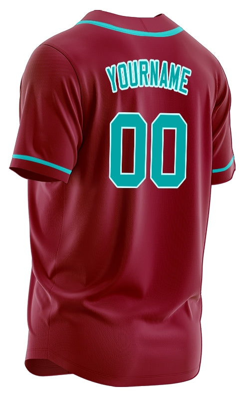 Custom Red And Blue Baseball Jersey
