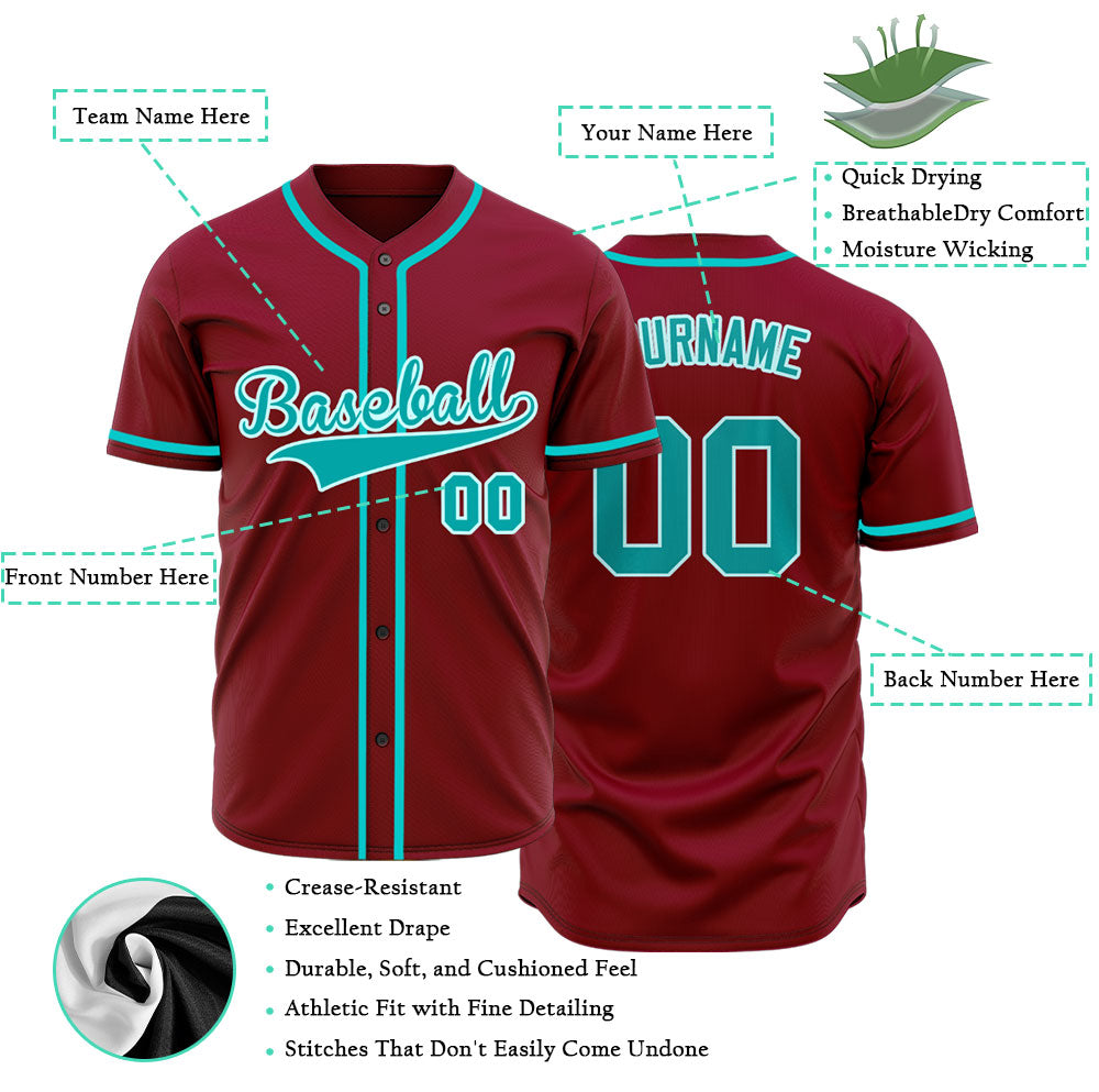 Custom Red And Blue Baseball Jersey