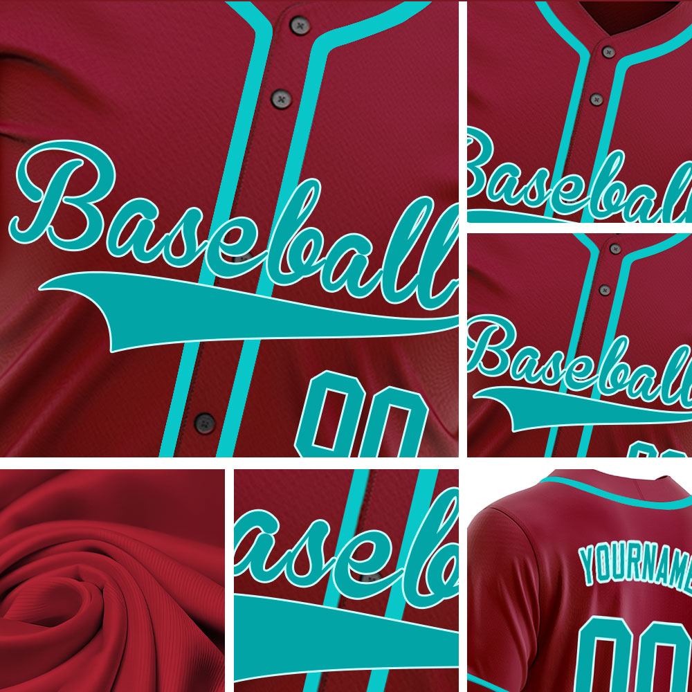 Custom Red And Blue Baseball Jersey