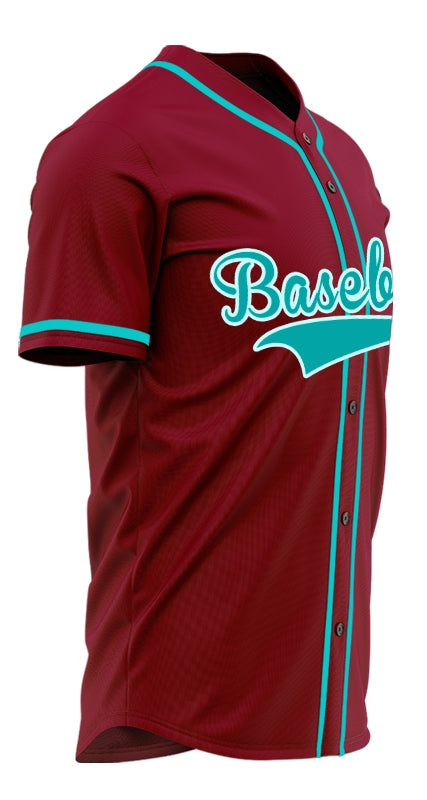 Custom Red And Blue Baseball Jersey