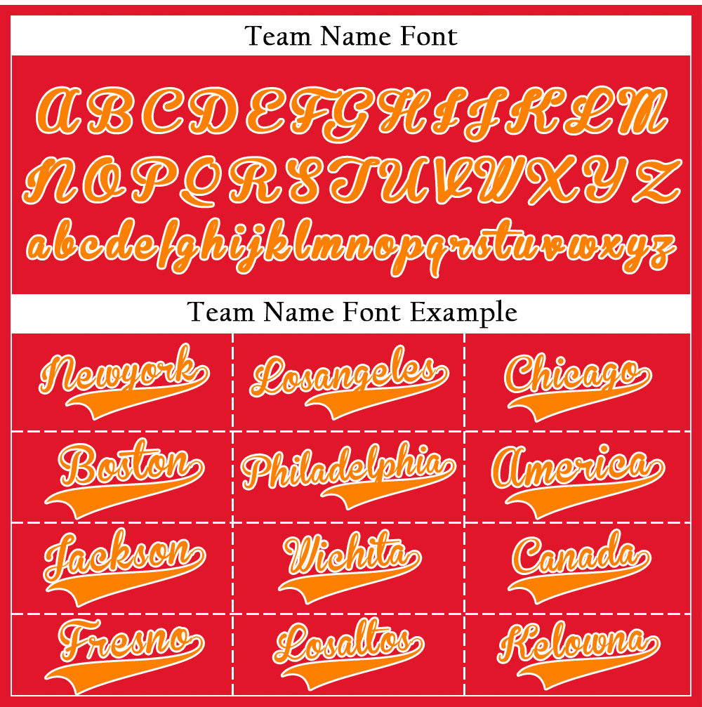 Custom Red And Orange Baseball Jersey