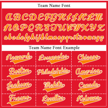 Custom Red And Orange Baseball Jersey