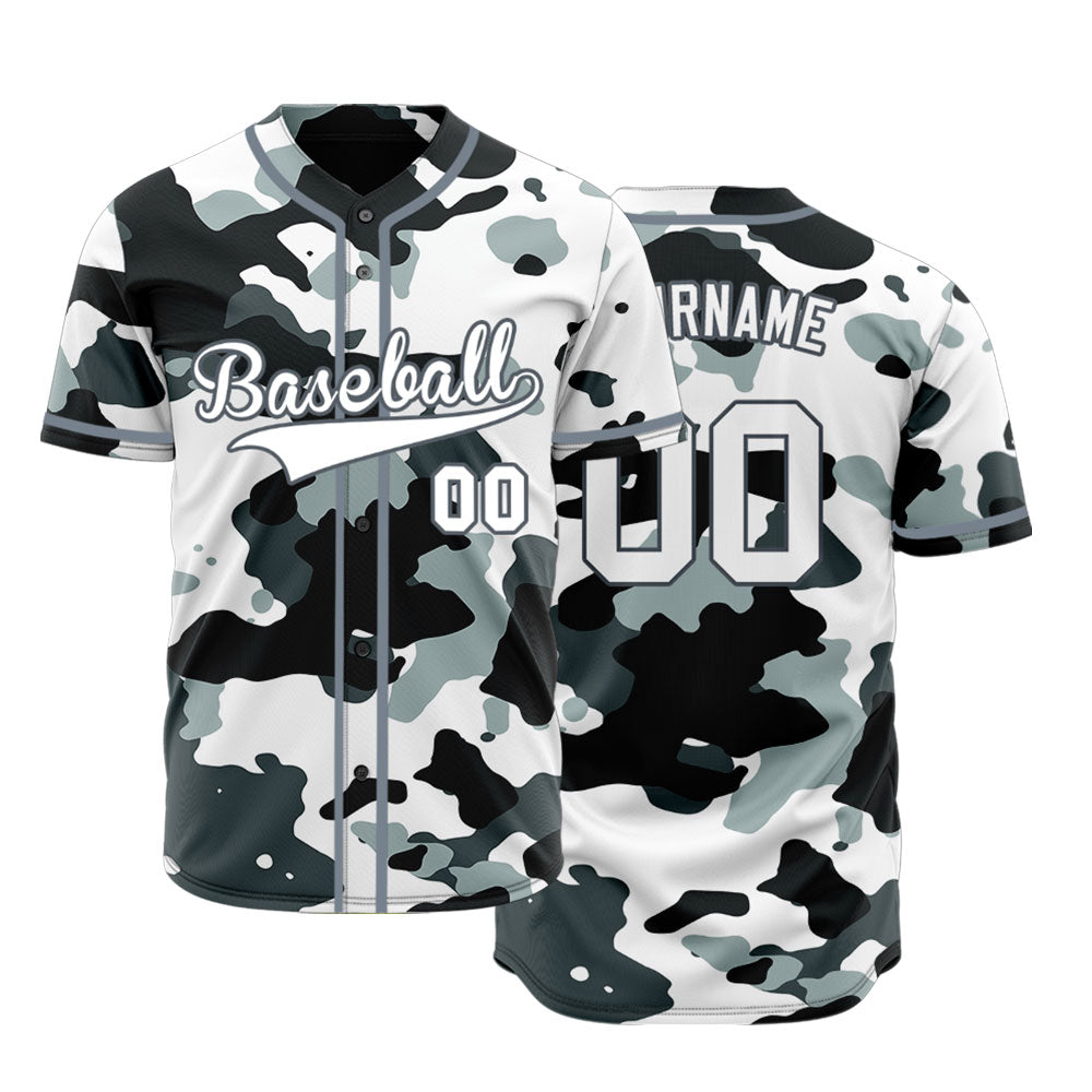 Custom White And Light Gray Baseball Jersey