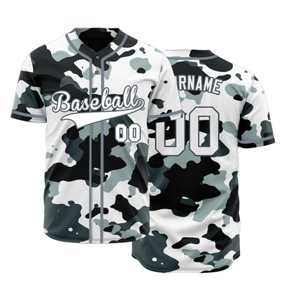 Custom White And Light Gray Baseball Jersey