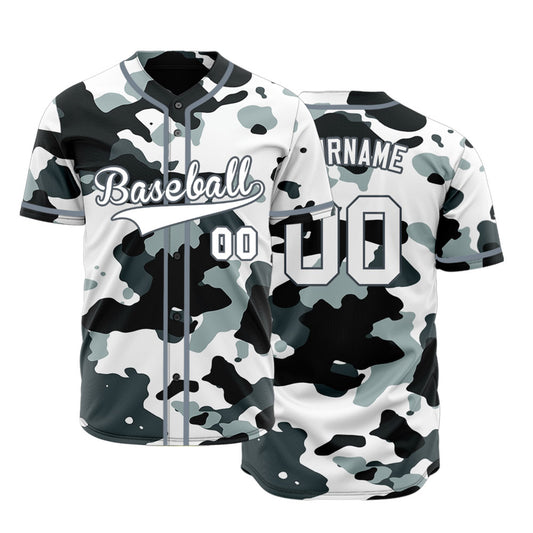 Custom White And Light Gray Baseball Jersey