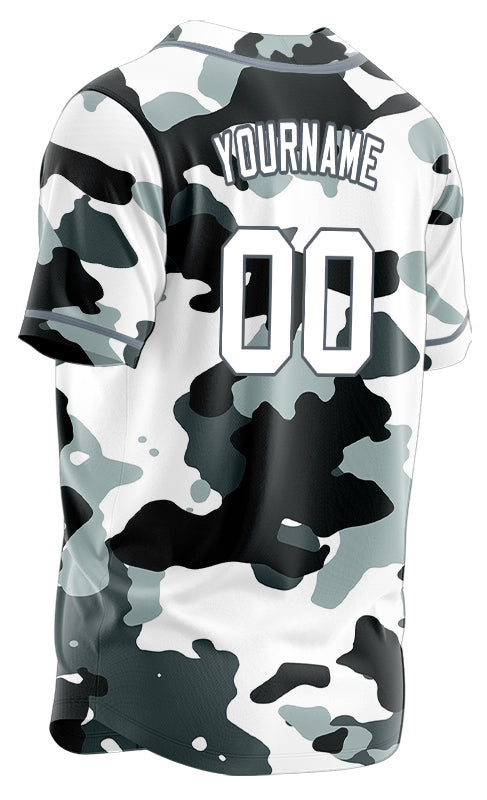 Custom White And Light Gray Baseball Jersey