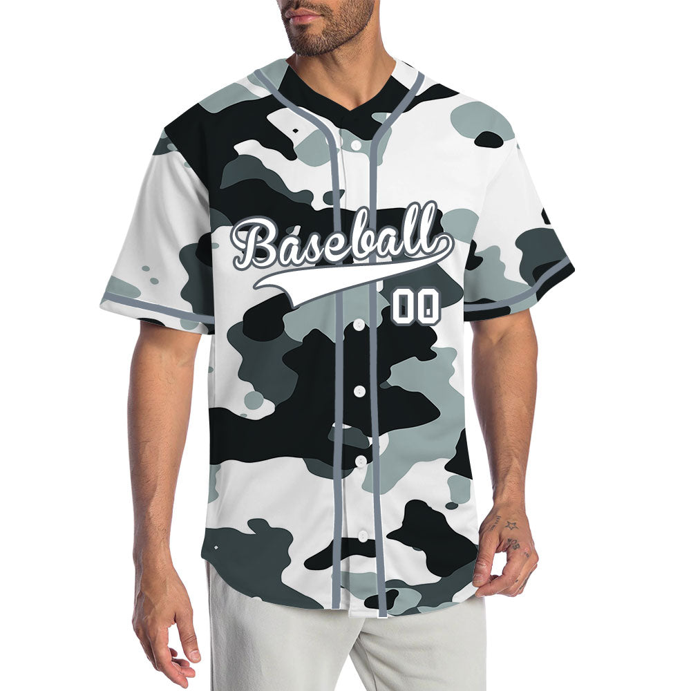 Custom White And Light Gray Baseball Jersey