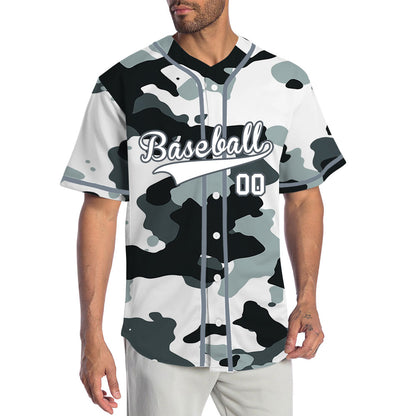 Custom White And Light Gray Baseball Jersey