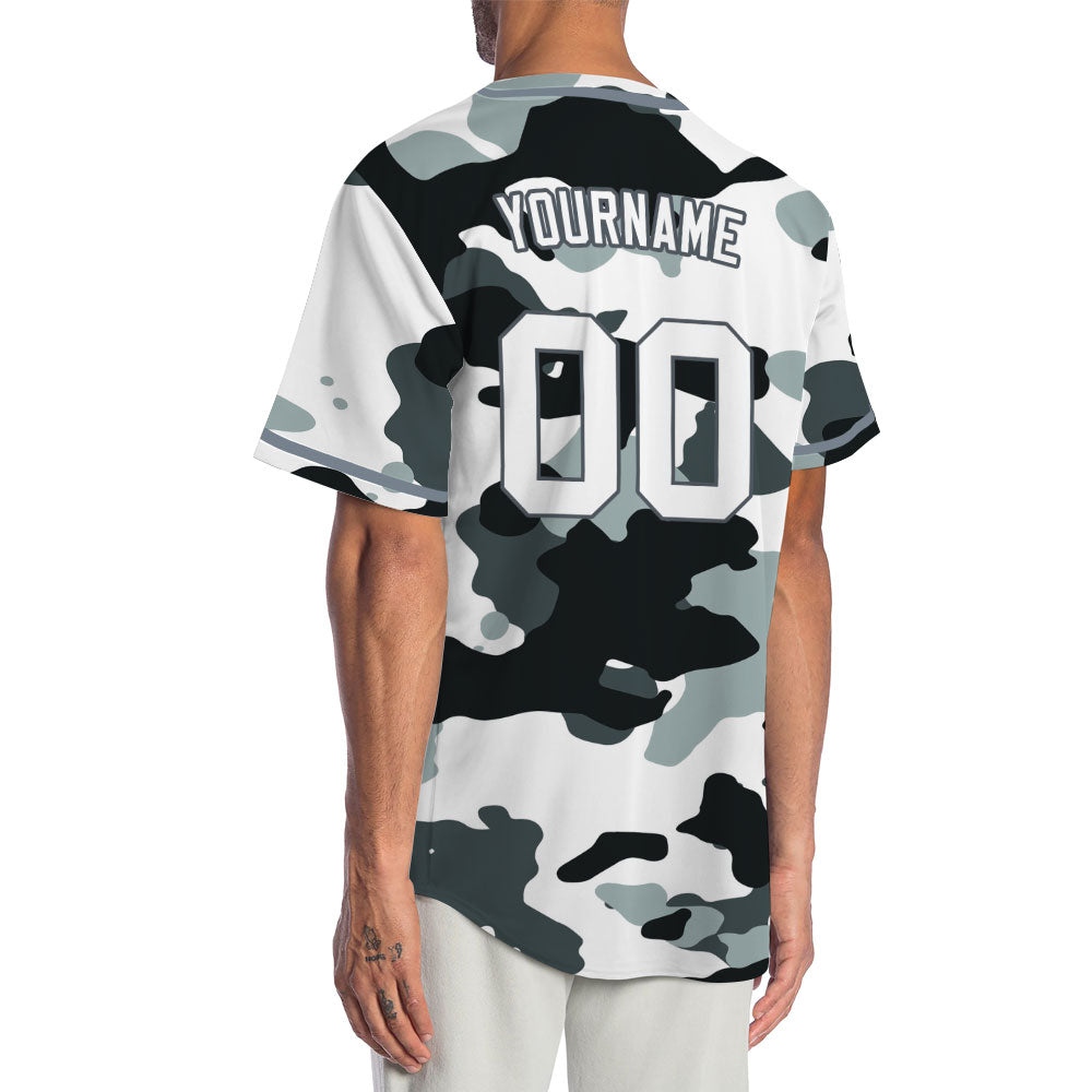 Custom White And Light Gray Baseball Jersey