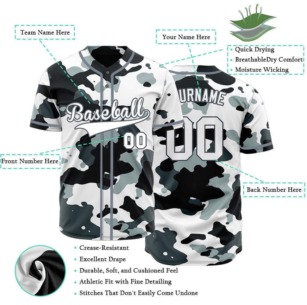 Custom White And Light Gray Baseball Jersey