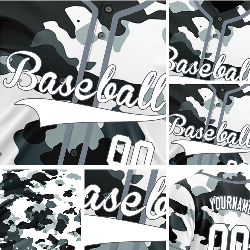 Custom White And Light Gray Baseball Jersey