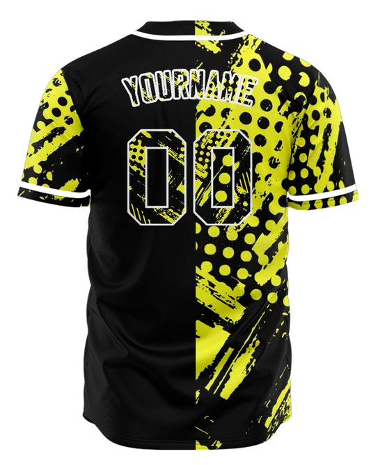 Custom Yellow Pitch Texture Baseball Jersey